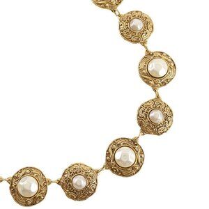 CHANEL Necklace vintage Plated Gold/Fake pearl 138.3g Women